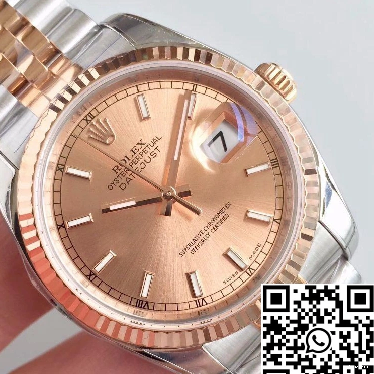 Rolex 116234 36mm Factory Gold Rose AR Dial Datejust 1001